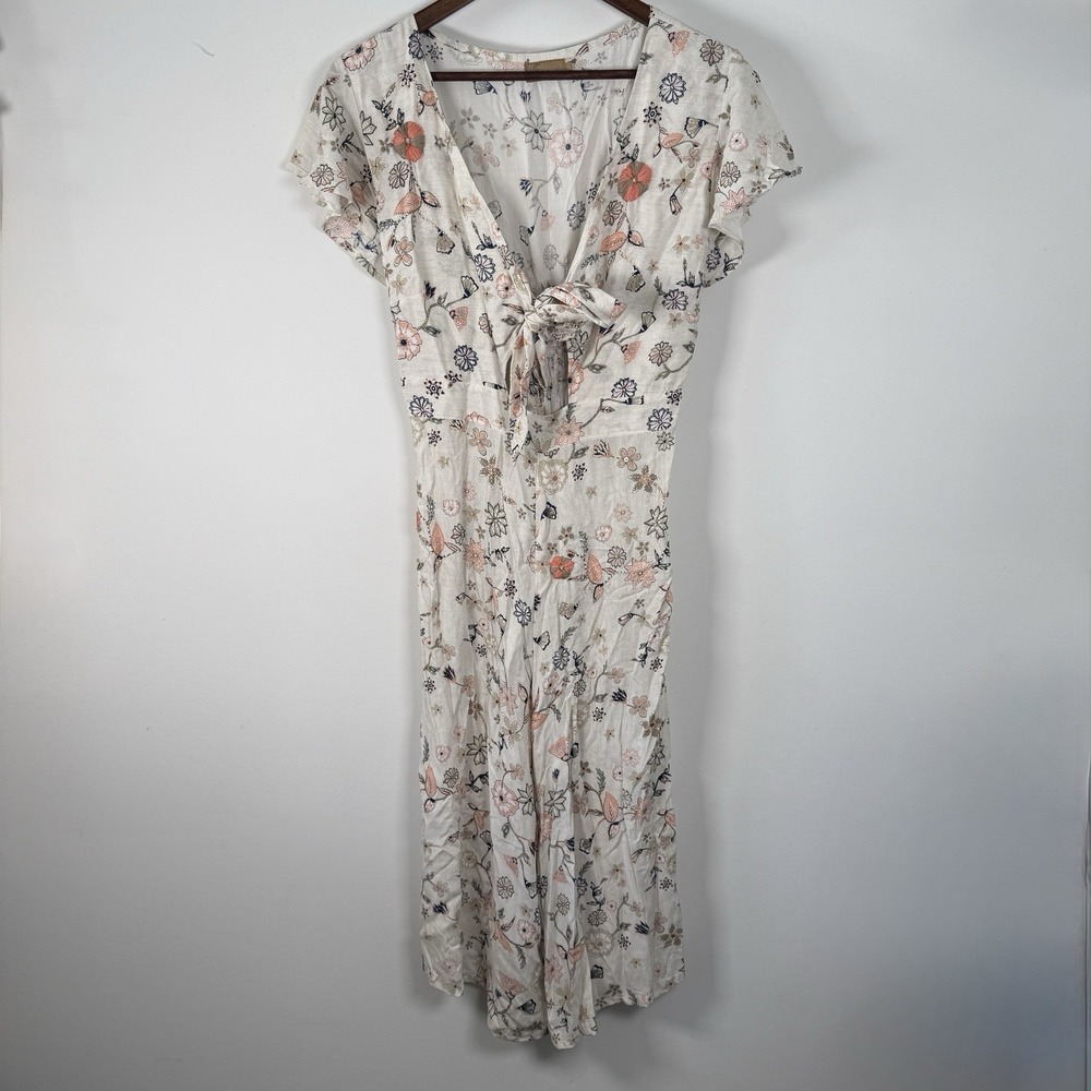Ski Jumpsuit Women's Large Floral Short Sleeve Capri Vneck Detailed
